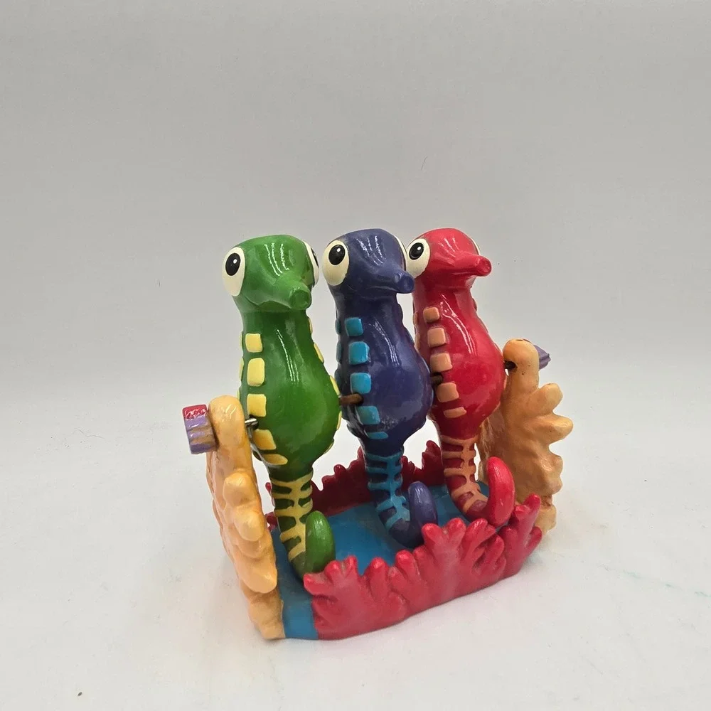 Colorful Sea Life Seahorse Toothbrush Holder Resin Ocean Nautical Beach Bathroom